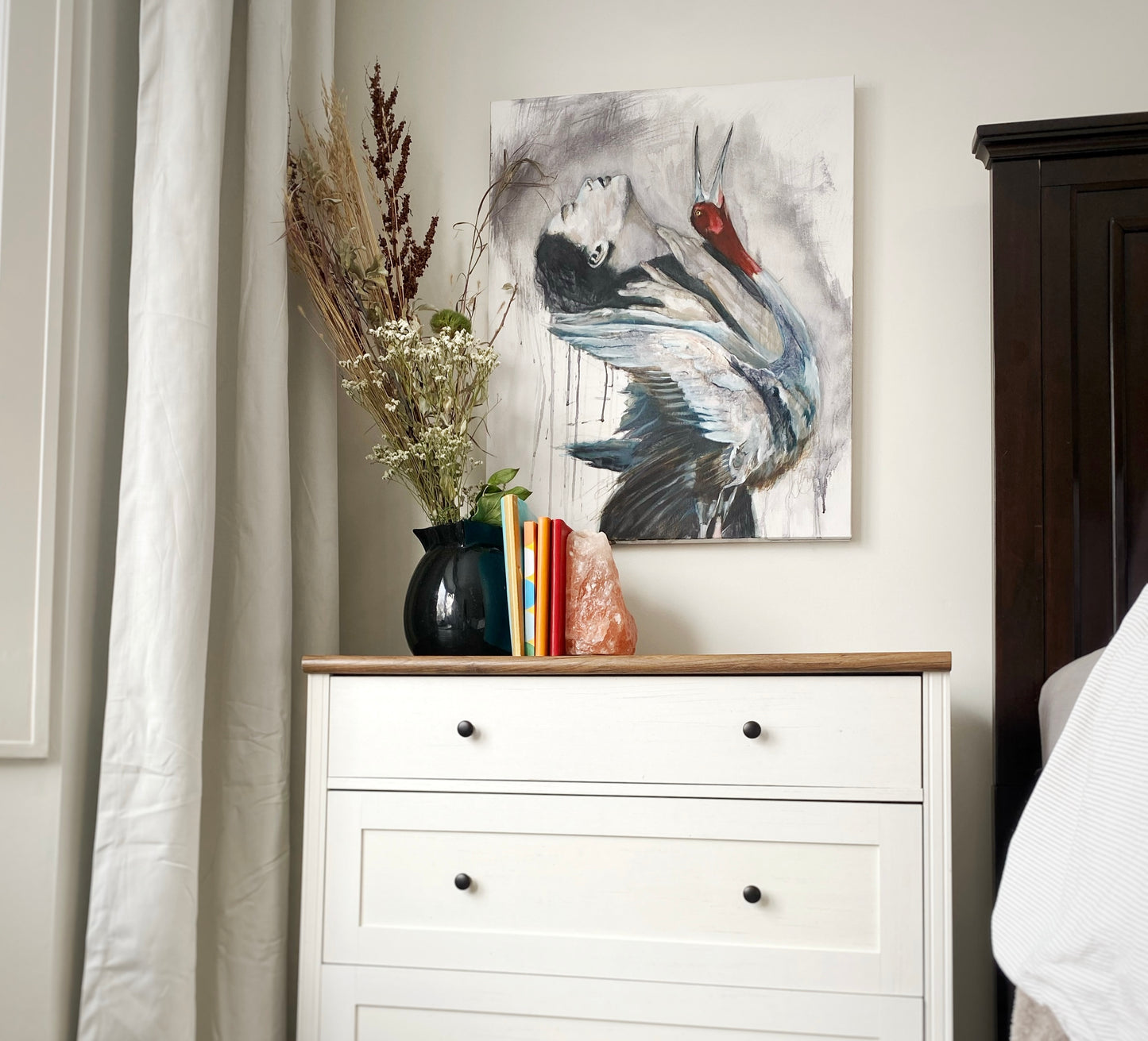 Synchronized Request - Original Crane Painting