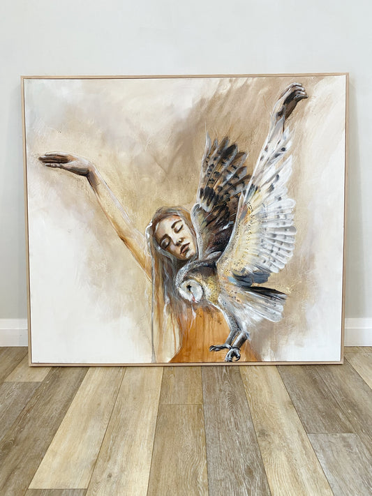 Drawn From the Same Flight - Original Owl Painting